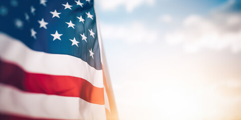 Fototapeta na wymiar American flag for Memorial Day, 4th of July, Labor Day, Patriot Day. Generative AI.