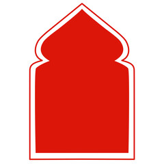 Islamic shape Window Frame in retro boho color