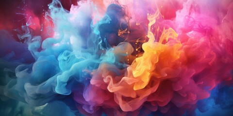 Fototapeta premium Colorful background, Colorful smoke, Abstract color mix, generative ai