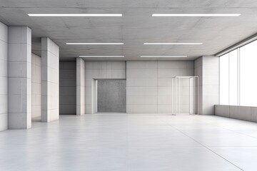 empty white room, generative AI, AI, created with AI