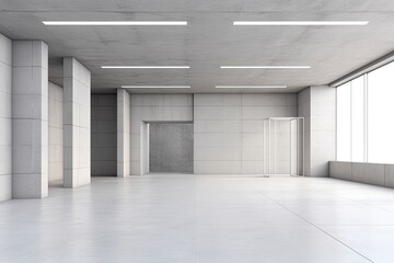 empty white room, generative AI, AI, created with AI