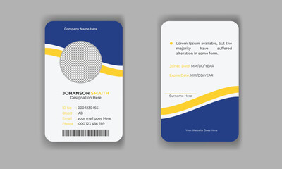 Obraz premium Corporate office id card template design with image