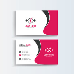 Naklejka na ściany i meble Fitness-gym Clean and simple modern business card, Modern simple light business card template with flat user interface.