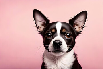Chihuahua on soft pink background