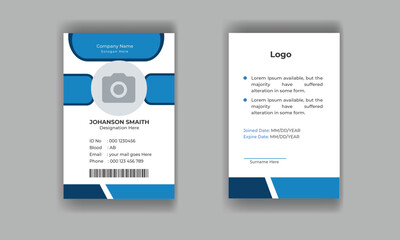 Obraz premium Modern Identity Card With Gradient Blue Navy Abstract Liquid 