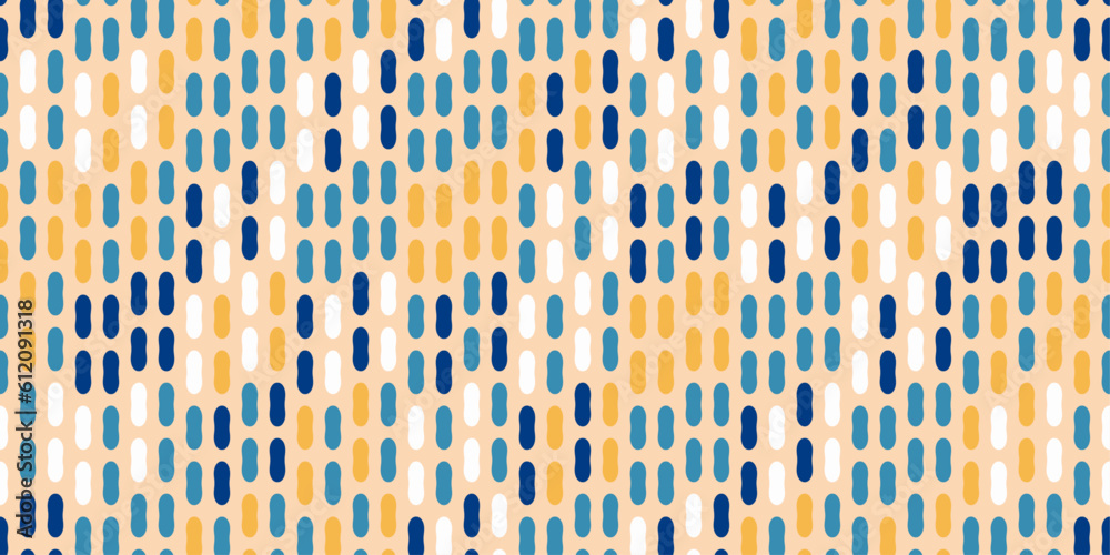 Fototapete vertical dashes, repeating and colored. modern style with circles and rings on a strict tile.