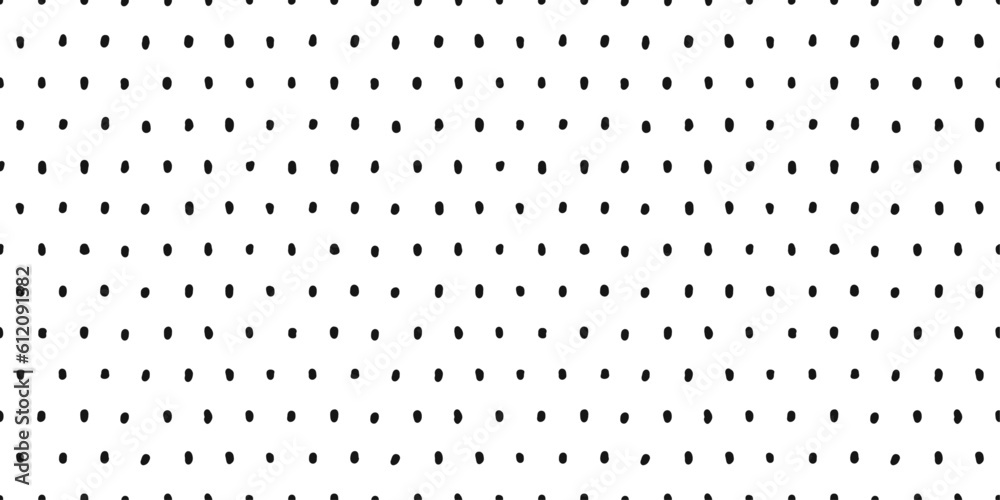 Poster Several curved black dots on a white background in a seamless pattern. Vector and stylish pattern for design and surfaces.
