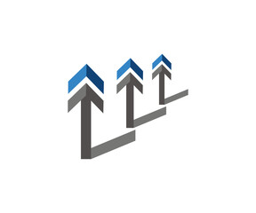 Fototapeta premium Arrow business finance globe logo refresh vector icon