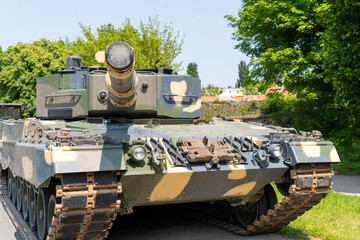 German-made Leopard 2A4 tank with camouflage paint