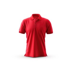 red t shirt, red polo t shirt, polo t shirt, tshirt, red, tee, neck collar, white background, easy to cut out, isolated