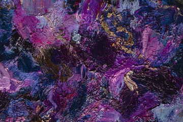 Close up violet purple abstract painting background. Highly-textured oil paint. High quality...