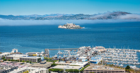 San Francisco Alcatraz as the rock island which was a prison in old times