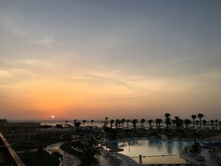 Sunrise over the Red Sea horizon in Sharm El Sheikh