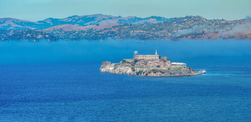 San Francisco Alcatraz as the rock island which was a prison in old times