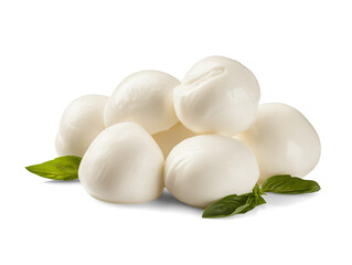 Mozzarella cheese isolated on transparent or white background, png - obrazy, fototapety, plakaty