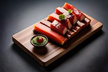 Fototapeta na wymiar sushi salmon and vegetables generative by using ai