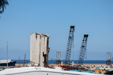 Beirut, Lebanon — 24.04.2023: Area of the massive explosion in the Port of Beirut, on August 4th 2020.. © Andrei Antipov