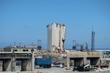 Beirut, Lebanon — 24.04.2023: Area of the massive explosion in the Port of Beirut, on August 4th 2020.. © Andrei Antipov