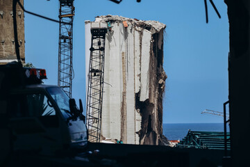 Beirut, Lebanon — 24.04.2023: Area of the massive explosion in the Port of Beirut, on August 4th 2020.. © Andrei Antipov