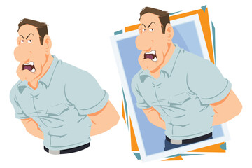 Athletic man. Fitness instructor. Illustration for internet and mobile website.