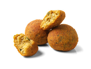 Falafel balls isolated on transparent or white background, png
