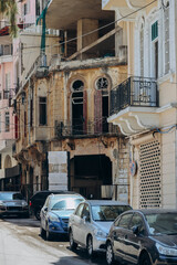 Beirut, Lebanon — 24.04.2023: Old houses in the Mar Mikhael neighborhood in Beirut