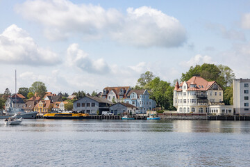 Fototapeta na wymiar Sønderborg harbor with beautiful old buildings, on a beautiful summer day, Sønderborg, Denmark