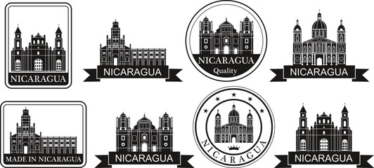 Nicaragua set. Isolated Nicaragua on white background
