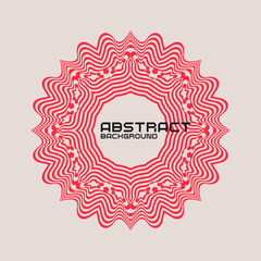 Symmetrical composition of wavy lines. Abstract element for design. Vector illustration. A pattern of deformed stripes.