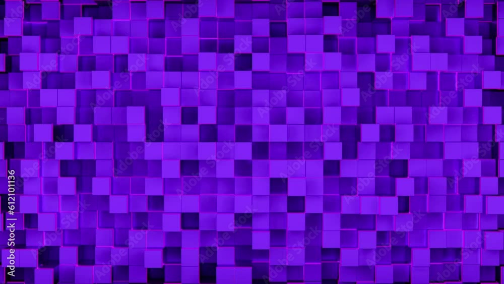 Poster background with moving chaotic cubes. design. background with squares extending into field. 3d cubes