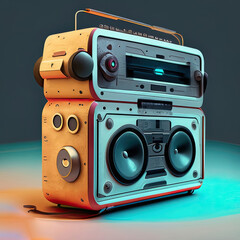  retro futuristic boom box