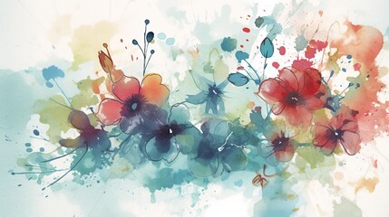Obraz na płótnie Canvas Watercolor illustration of flowers