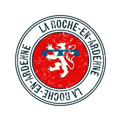 La Roche en Ardenne city grunge rubber stamp