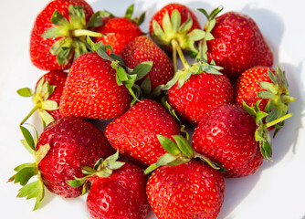 strawberries on a white background