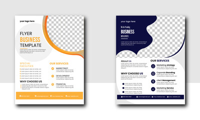 professional creative unique  business flyer design horizontal simple clean template vector design, layout in rectangle size.