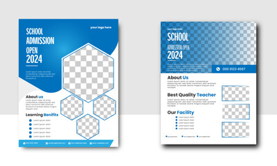 professional creative unique education flyer design horizontal simple clean template vector design, layout in rectangle size.