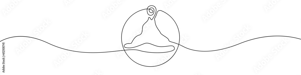 Poster planet and location marker icon line continuous drawing vector. one line planet and location marker 