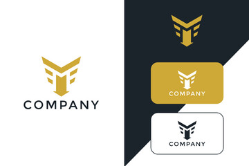 unique initial M wing logo