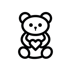 Baby Bear Toy Icon - Thin line icon - Nursery - EDITABLE STROKE - EPS Vector