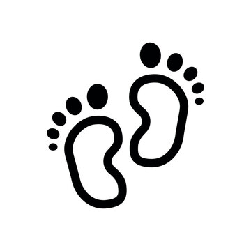 Baby Feet Icon - Thin line icon - Nursery - EDITABLE STROKE - EPS Vector