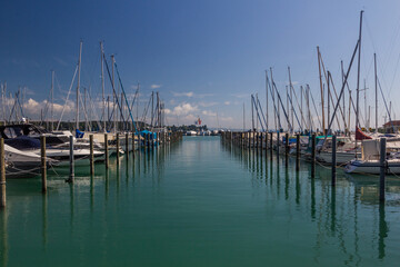 Obraz premium Boats in a port of Konstanz (Constance), Germany