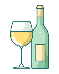 Wine bottle glass icon symbolizes celebration