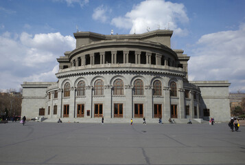 Fototapeta na wymiar Armenia national opera and ballet theatre in Yerevan, Armenia