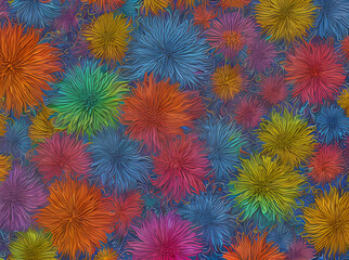 Floral 3D pattern with textured shadows.