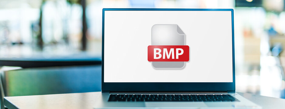 Laptop computer displaying the icon of BMP file