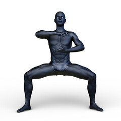 ポーズをとる男性