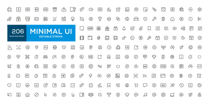 Mega Set Of Ui Ux Icons, User Interface Icon Set Collection