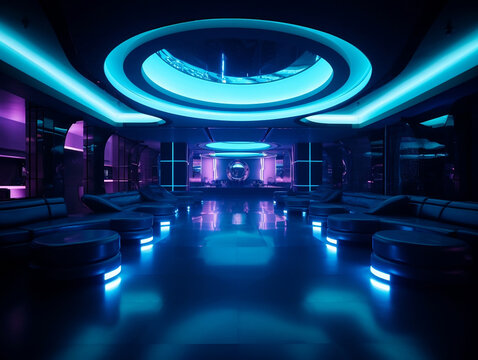 nightclub interior dark with lighting
