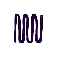 snake in modern trendy naive style. Minimalistic funky bizarre snake