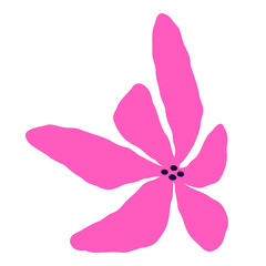 curvy flower in retro hippie style. Aesthetic flowers in the style of Matisse